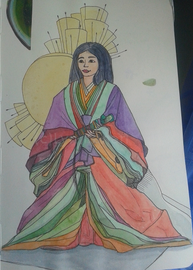 Watercolor pic of a kimono.